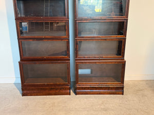 Set van Globe Wernicke boekenkast, stapelbaar, mahoniehout