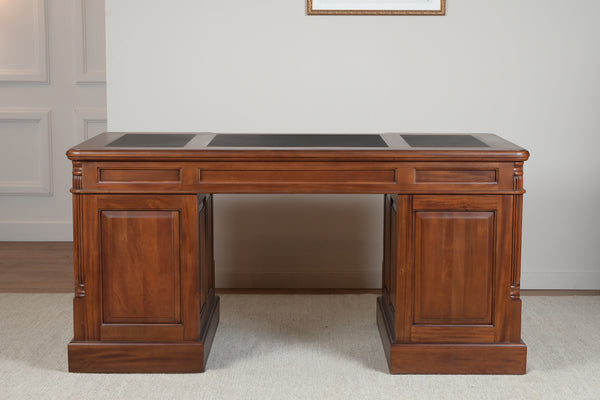 Pillar 160x80 Amber, classic English desk, solid mahogany