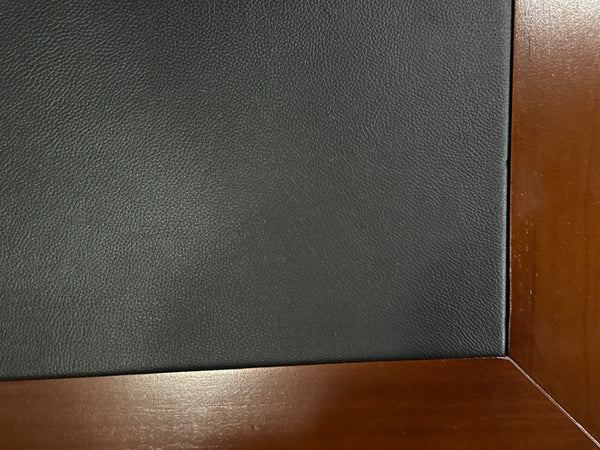 Vintage bureau, klassiek Engels bureau, mahoniehout, zwart leer, 629