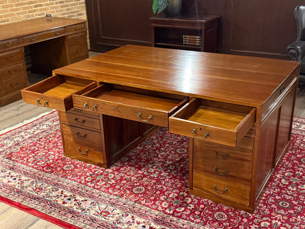 Vintage bureau, partnerdesk, mahoniehout, 674