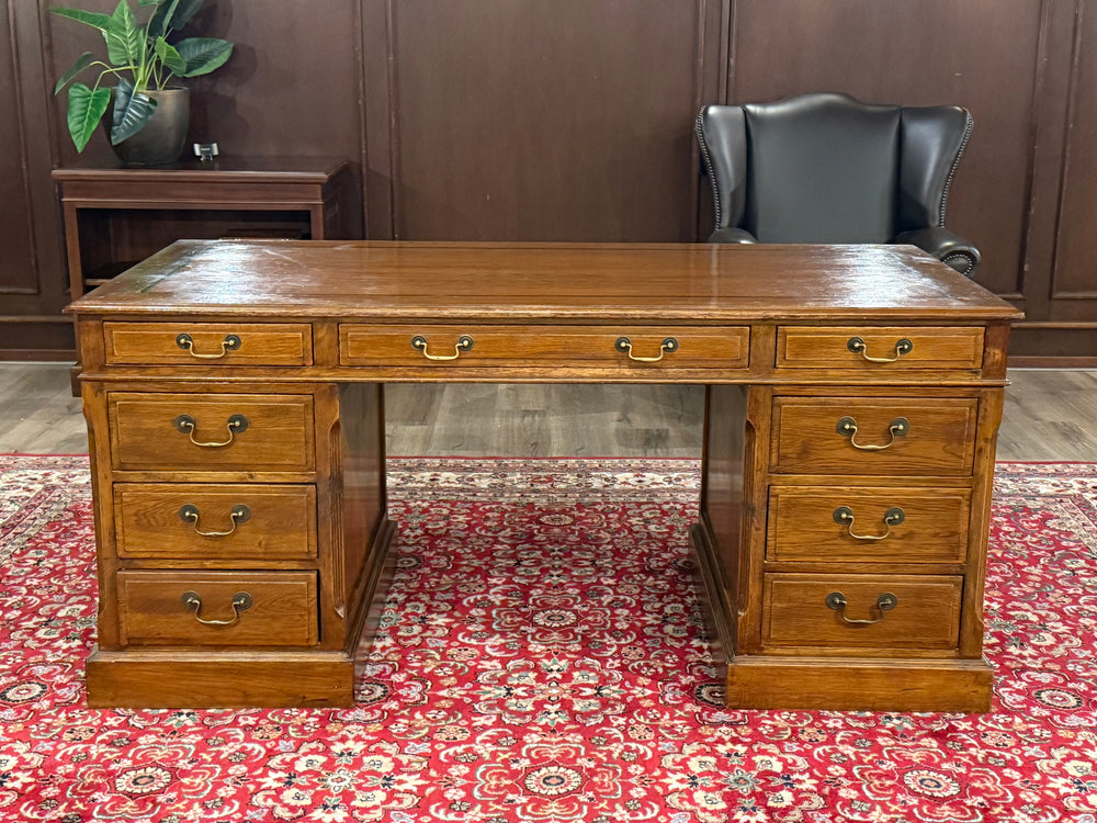 Vintage bureau, klassiek Engels bureau, Eichholtz, eikenhout, 625