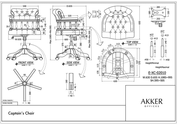 Captain's Chair Olijf groen - Chesterfield