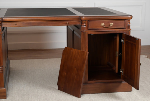 Pillar 180x120 Amber, partner desk, classic English desk, solid mahogany