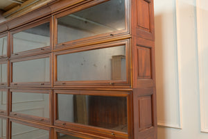 Vintage boekenkasten, 3x globe wernicke stapelkast, mahoniehout, glas