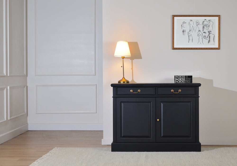 Sideboard narrow Black Gold handles