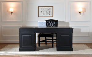 Regent 180x90 Brass handles, classic English desk, solid mahogany