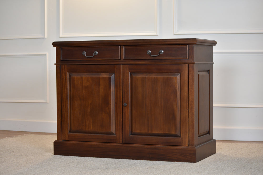 Sideboard Narrow Walnut Brass Handles