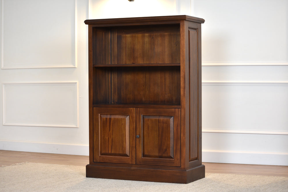 Kleine boekenkast Open Walnoot Messing grepen