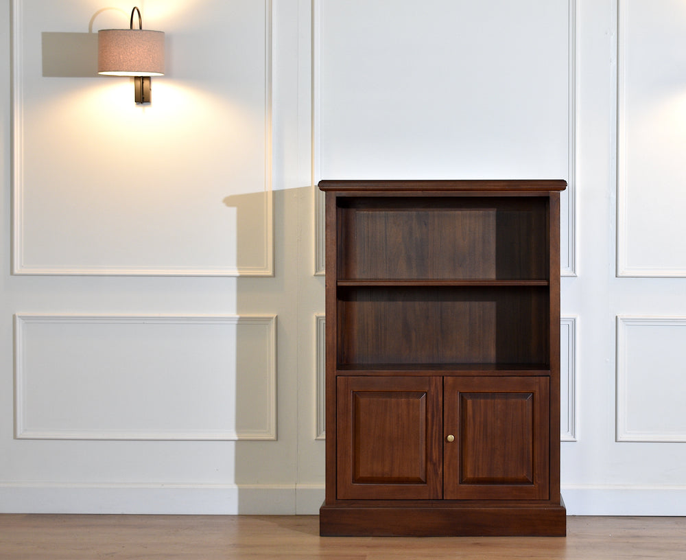 Small Bookcase Open Mahogany Gold Handles