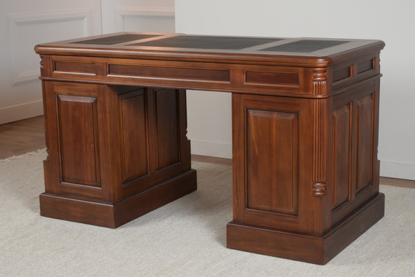 Pillar 140x70 Amber, classic English desk, solid mahogany