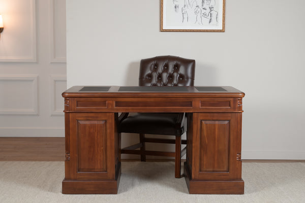 Pillar 140x70 Amber, classic English desk, solid mahogany