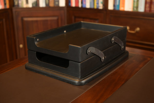 Mahoniehouten Brievenbakje Zwart