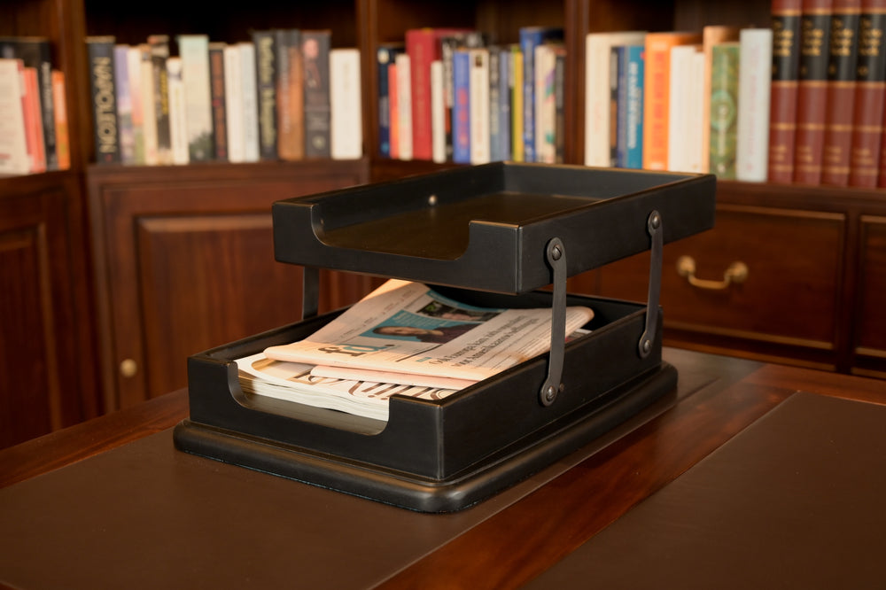 Mahoniehouten Brievenbakje Zwart