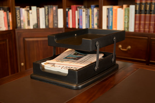 Mahoniehouten Brievenbakje Zwart