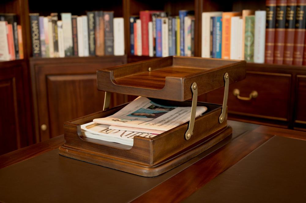 Mahoniehouten Brievenbakje Walnoot