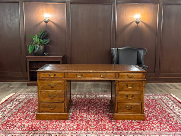 Vintage bureau, klassiek Engels bureau, Eichholtz, eikenhout, 625