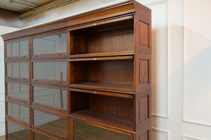 Vintage boekenkasten, 3x globe wernicke stapelkast, mahoniehout, glas