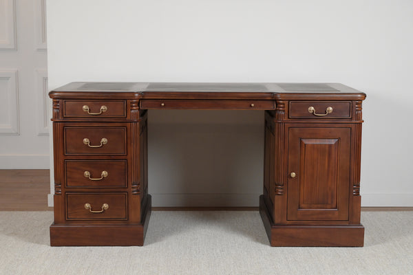 Pillar 160x80 Mahogany, classic English desk, solid mahogany