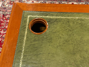 Vintage-Schreibtisch, klassischer englischer Schreibtisch, Mahagoni, grünes Leder, 651