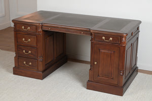 Pillar 160x80 Mahogany, classic English desk, solid mahogany