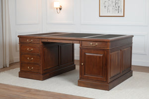 Regent 180x120 Amber, partner desk, classic English desk, solid mahogany