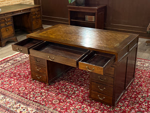 Bureau vintage, bureau anglais classique, bureau double, acajou, 689