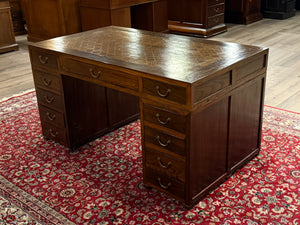 Bureau vintage, bureau anglais classique, bureau double, acajou, 689