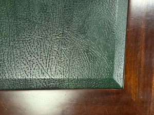 Vintage-Schreibtisch, klassischer englischer Schreibtisch, Mahagoni, grünes Leder, 636