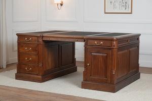 Pillar 180x120 Amber, partner desk, classic English desk, solid mahogany