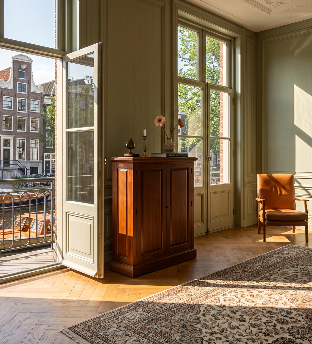 Kleine boekenkast Gesloten Amber